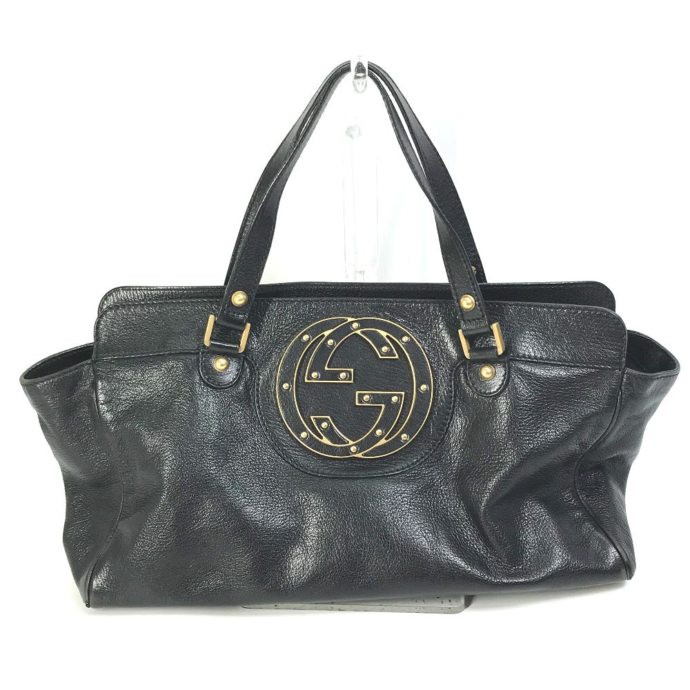 GUCCI Handbag 121551 leather black Interlocking G blondie studs