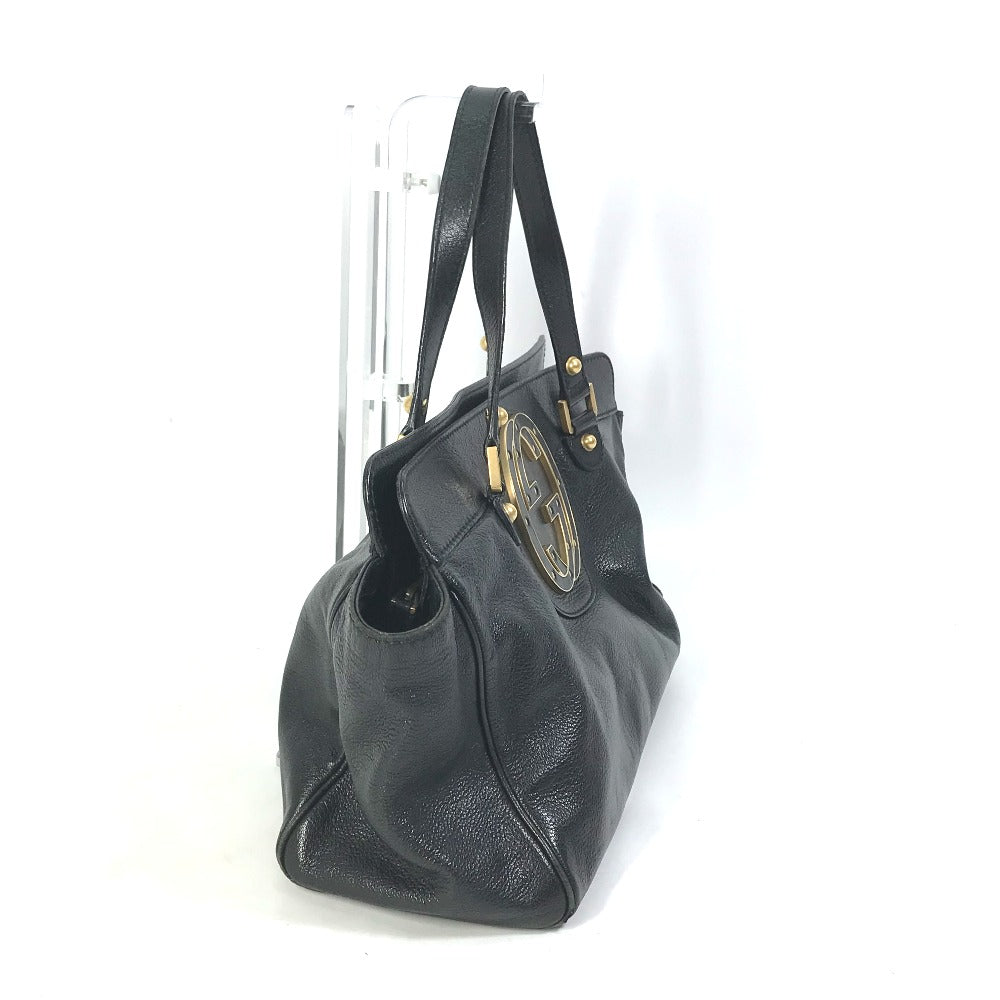 GUCCI Handbag 121551 leather black Interlocking G blondie studs