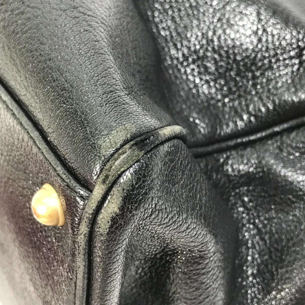 GUCCI Handbag 121551 leather black Interlocking G blondie studs