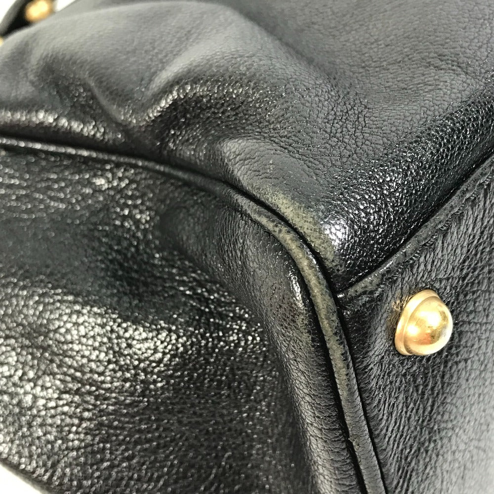 GUCCI Handbag 121551 leather black Interlocking G blondie studs