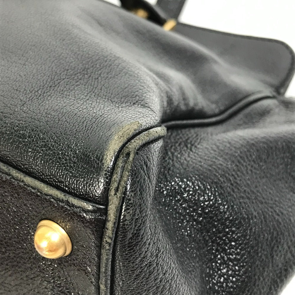 GUCCI Handbag 121551 leather black Interlocking G blondie studs