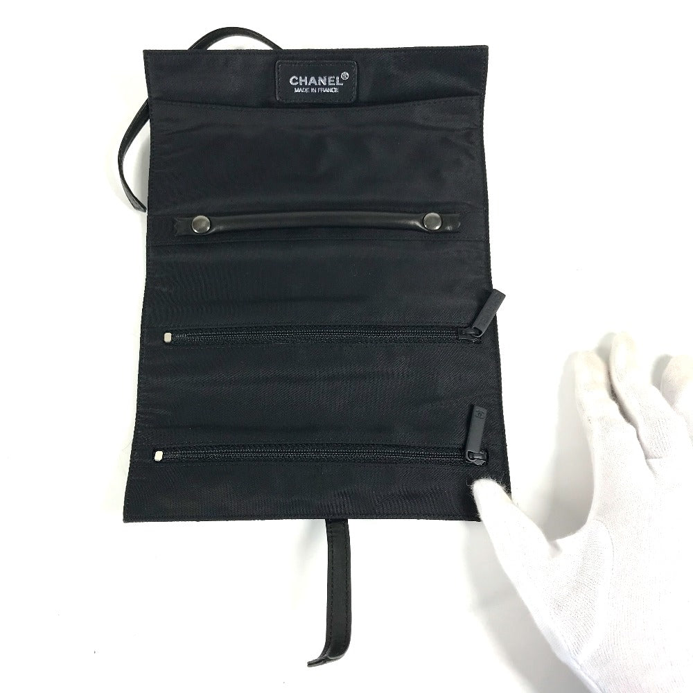 CHANEL Accessory case Nylon black New travel line Jewelry Case for Women