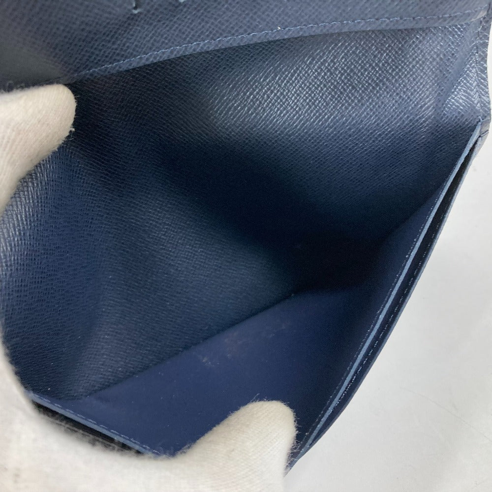 LOUIS VUITTON Long Wallet Purse M30502 Taiga Leather blue Taiga Portefeuille Blaza