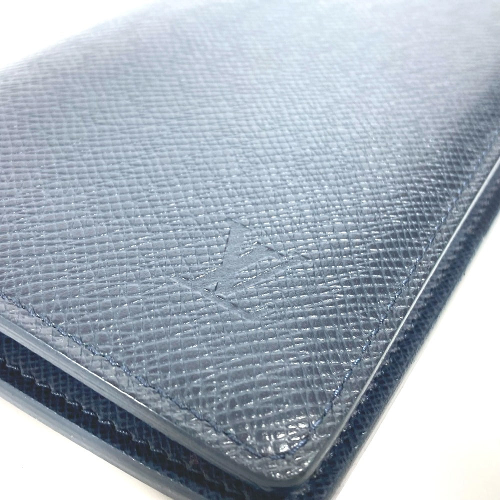 LOUIS VUITTON Long Wallet Purse M30502 Taiga Leather blue Taiga Portefeuille Blaza