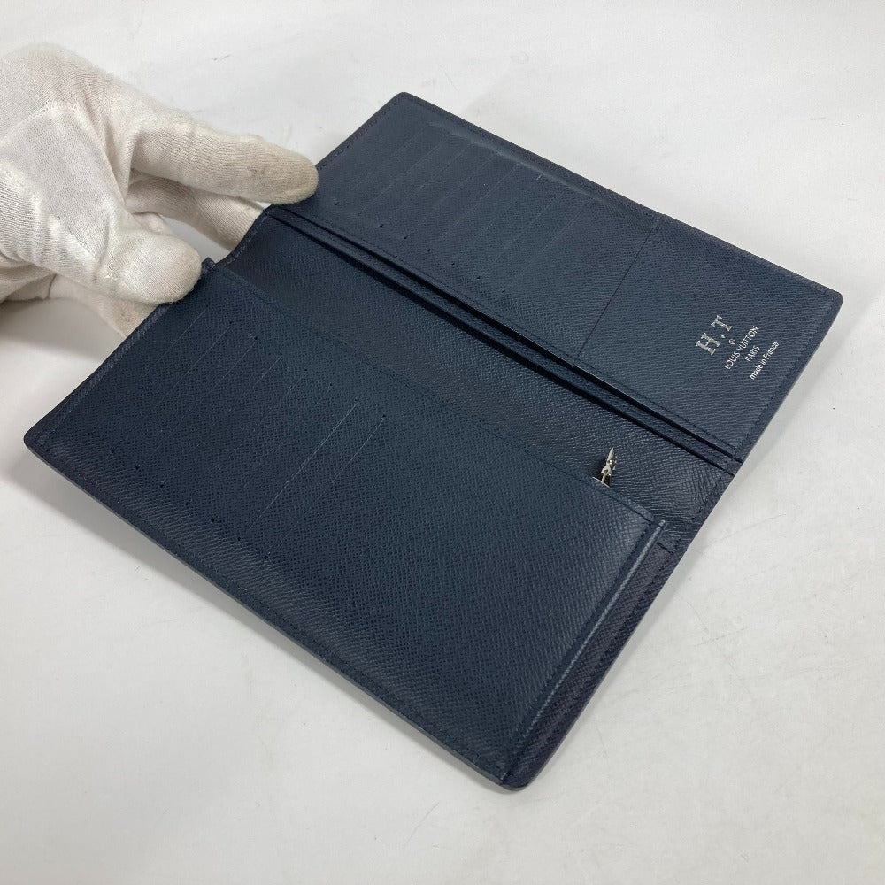 LOUIS VUITTON Long Wallet Purse M30502 Taiga Leather blue Taiga Portefeuille Blaza