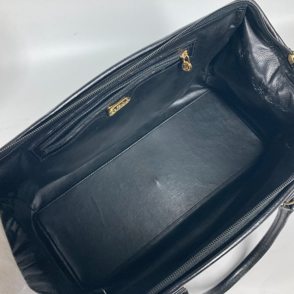 FENDI Handbag leather black Doctor bag logo