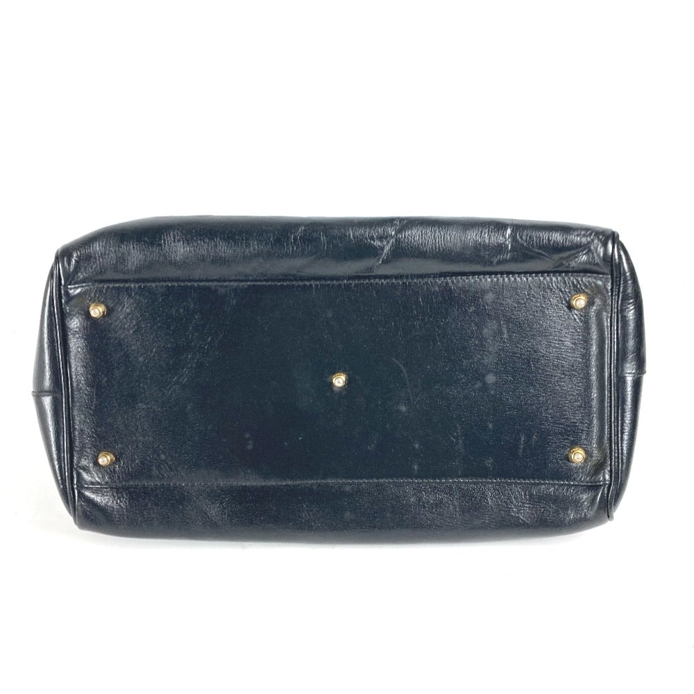 FENDI Handbag leather black Doctor bag logo
