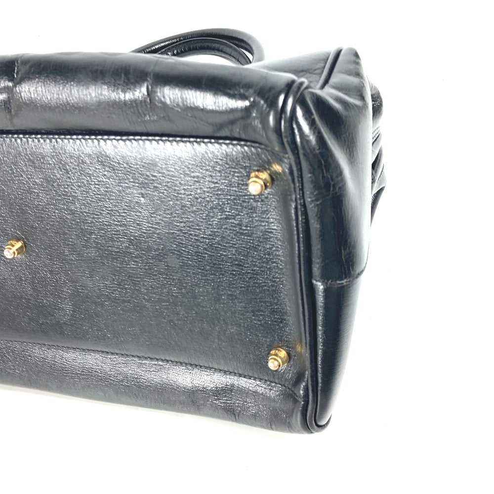 FENDI Handbag leather black Doctor bag logo
