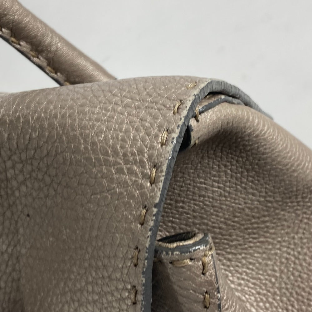 FENDI Shoulder Bag leather Gray type Celeria Linda