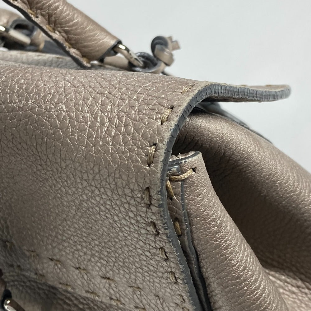 FENDI Shoulder Bag leather Gray type Celeria Linda