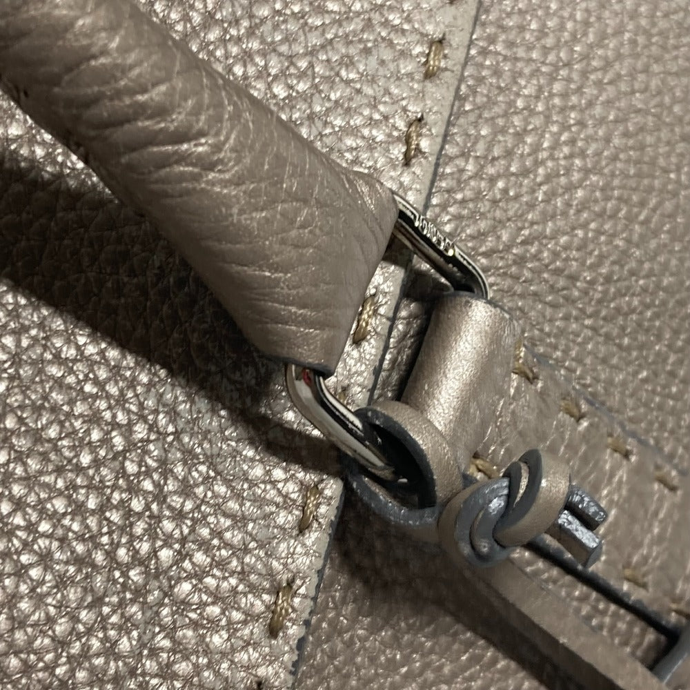 FENDI Shoulder Bag leather Gray type Celeria Linda