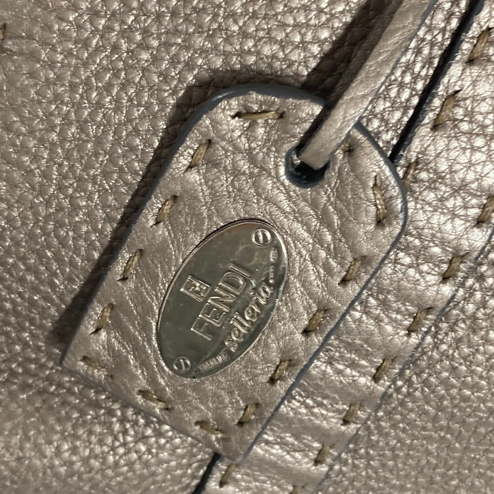 FENDI Shoulder Bag leather Gray type Celeria Linda