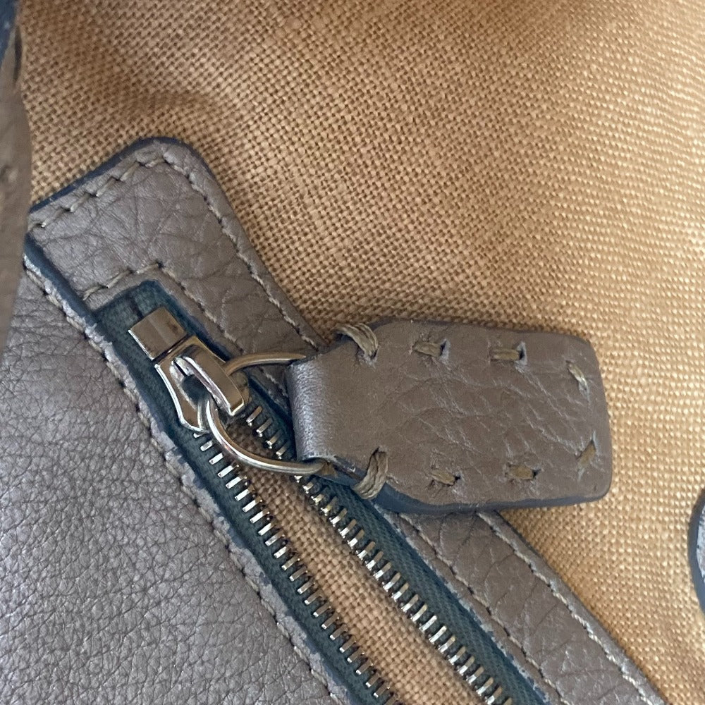 FENDI Shoulder Bag leather Gray type Celeria Linda