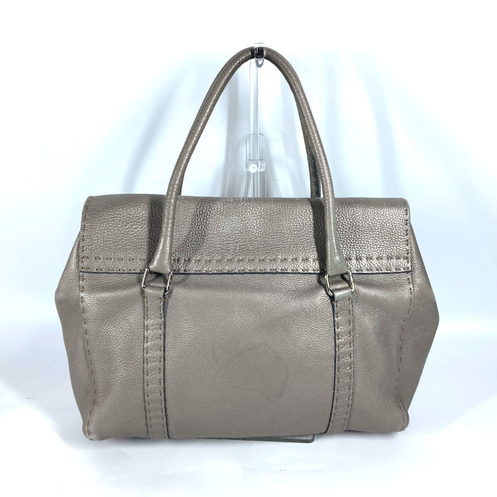 FENDI Shoulder Bag leather Gray type Celeria Linda