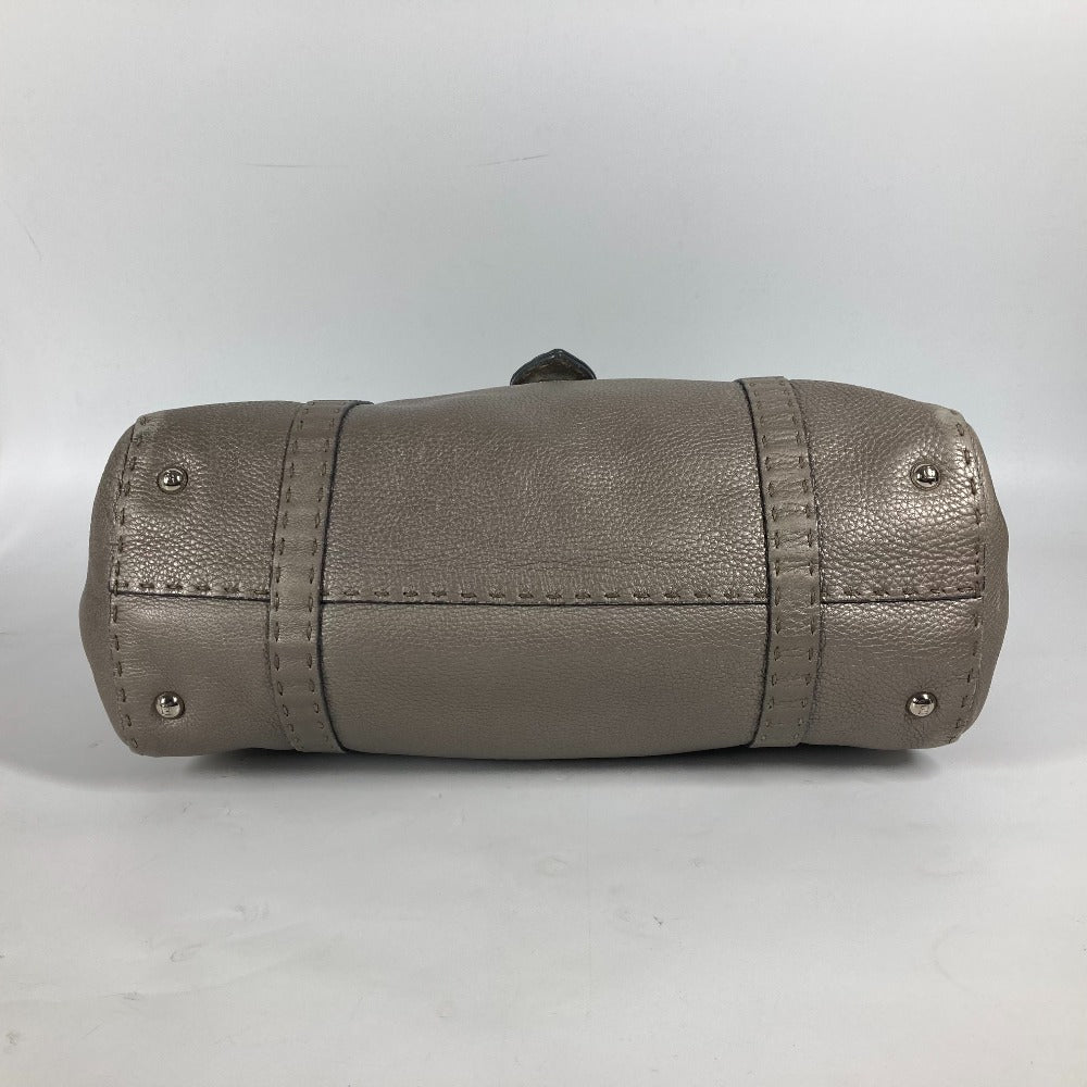 FENDI Shoulder Bag leather Gray type Celeria Linda