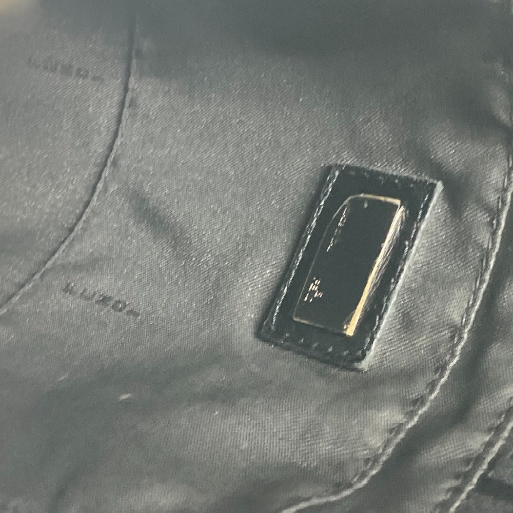 FENDI Shoulder Bag Leather / canvas Brown Zucchino logo flap