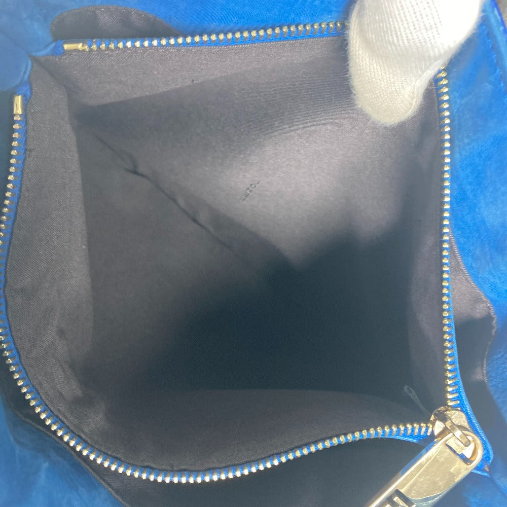 FENDI Shoulder Bag leather blue FF logo Chain