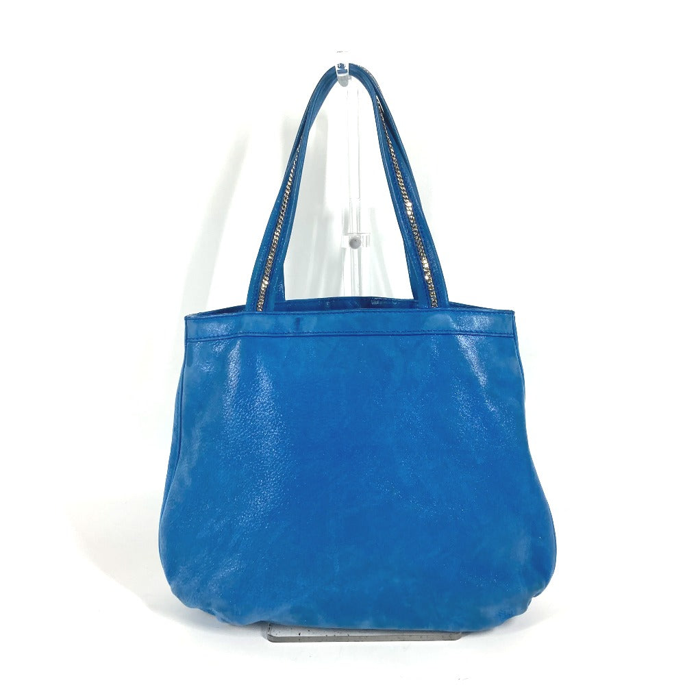 FENDI Shoulder Bag leather blue FF logo Chain