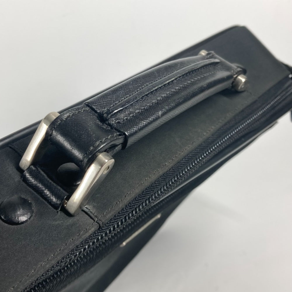 PRADA Handbag Nylon black Triangle logo plate