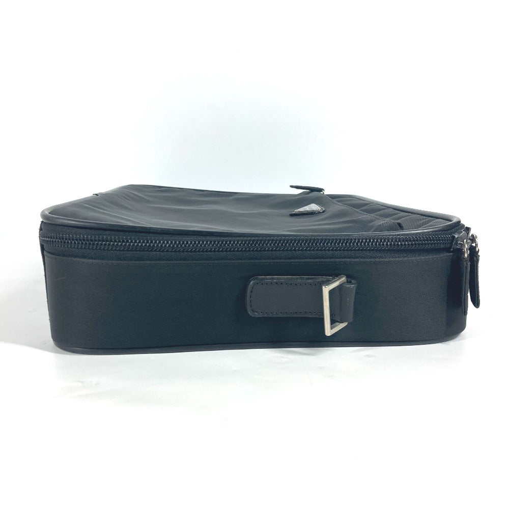 PRADA Handbag Nylon black Triangle logo plate