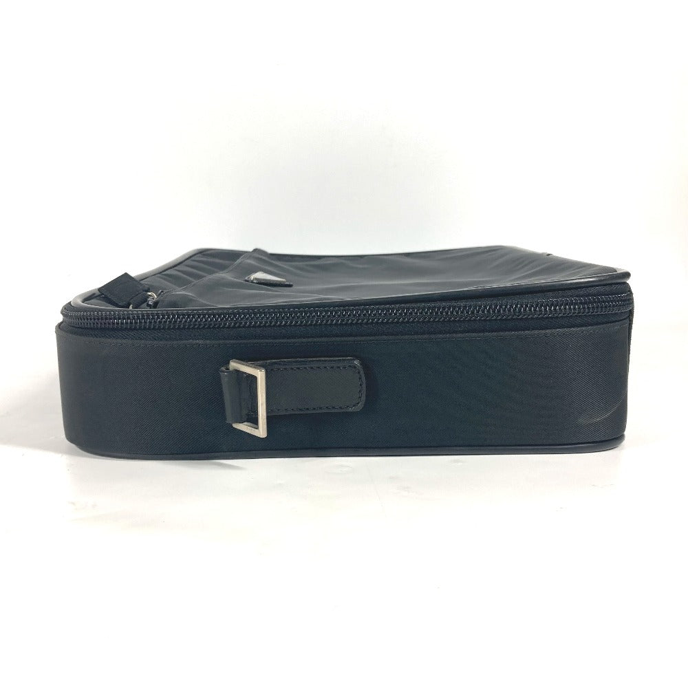 PRADA Handbag Nylon black Triangle logo plate