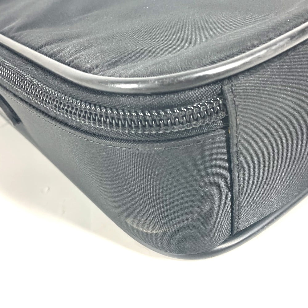 PRADA Handbag Nylon black Triangle logo plate