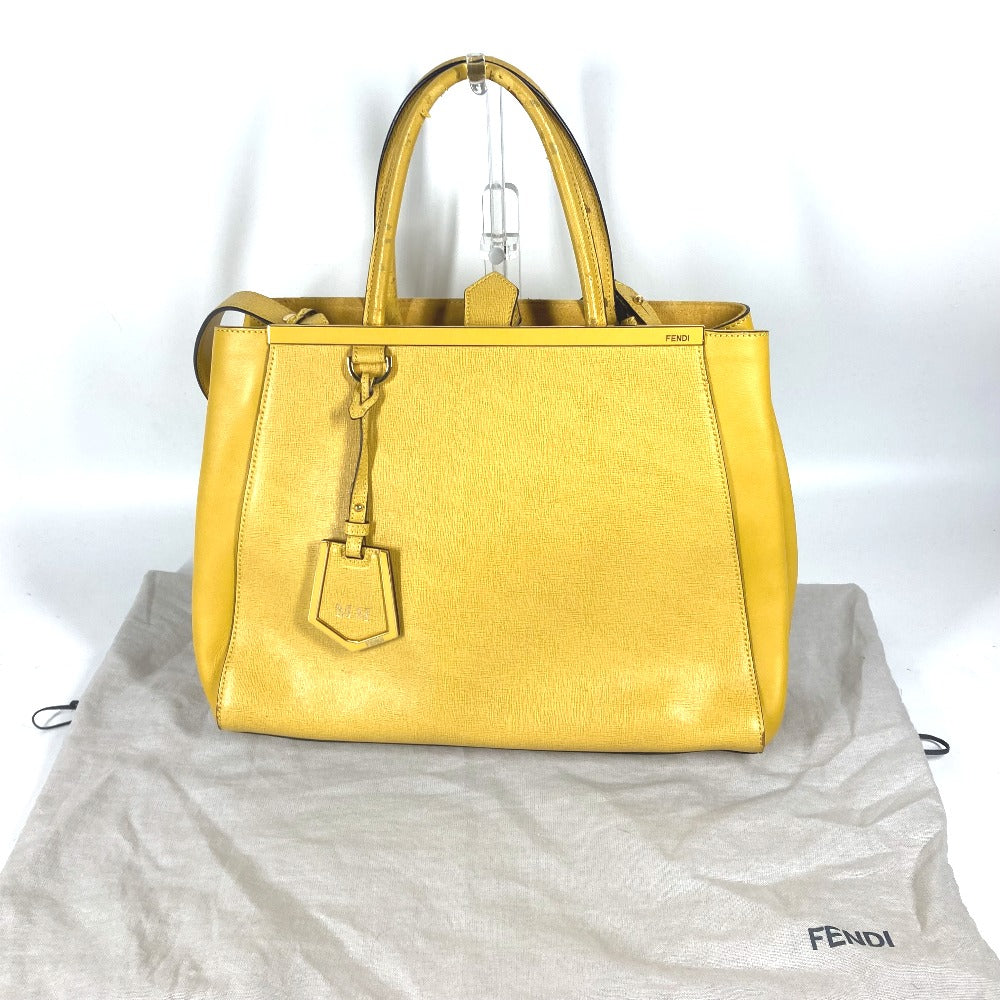 FENDI Handbag 8BH250 leather yellow Shoulder Bag Shoulder Bag Tote Bag To joule