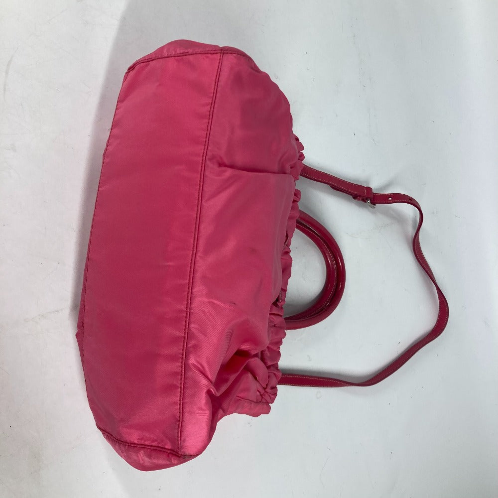 PRADA Handbag Nylon pink Shoulder Bag Bag logo ribbon