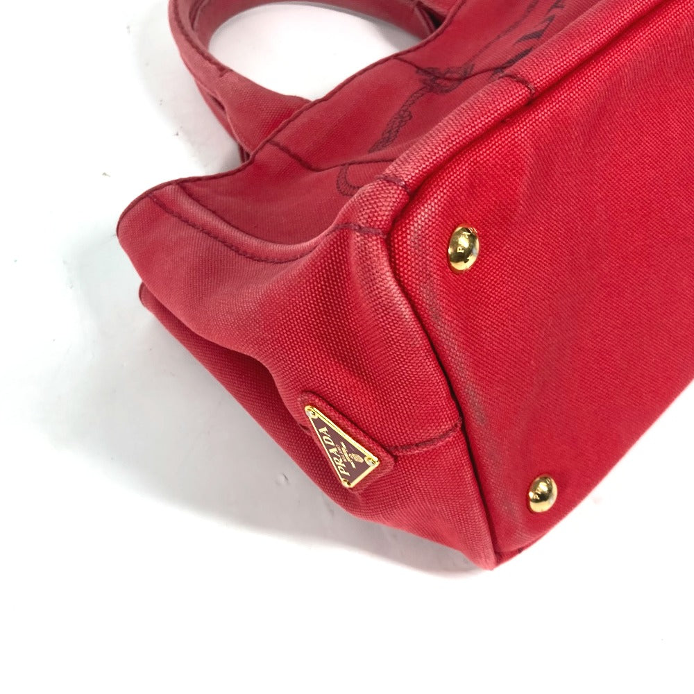 PRADA Handbag canvas Red logo Canapa Stainless Steel MINI