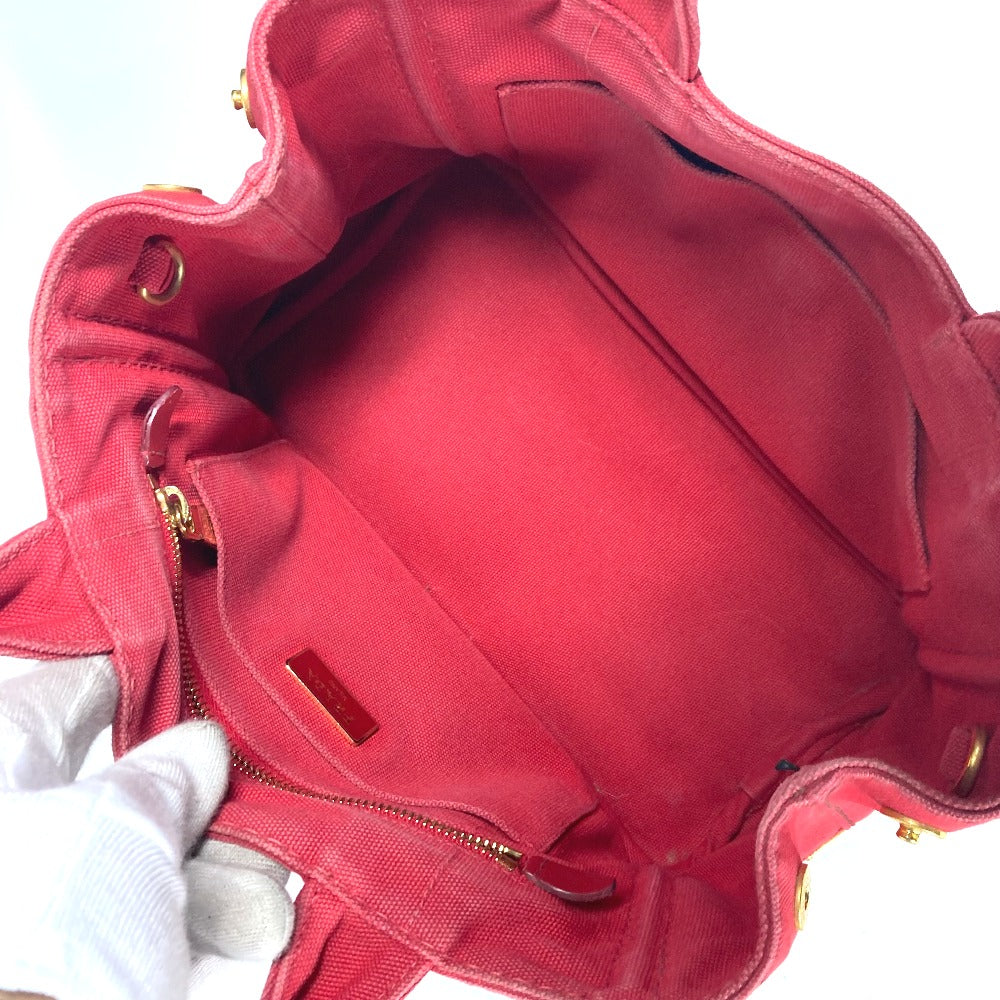 PRADA Handbag canvas Red logo Canapa Stainless Steel MINI