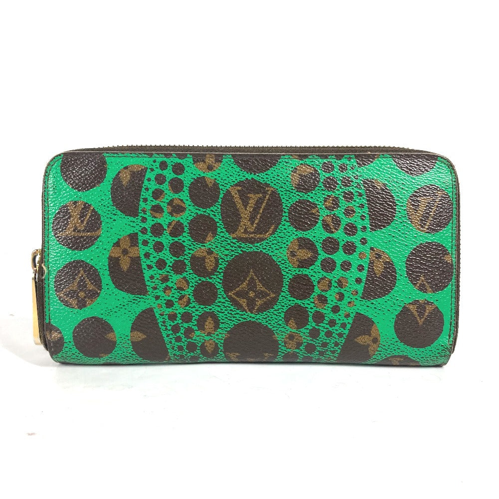 LOUIS VUITTON Long Wallet Purse M60451 Monogram canvas green Monogram Pumpkin Dot Yayoi Kusama Zippy wallet