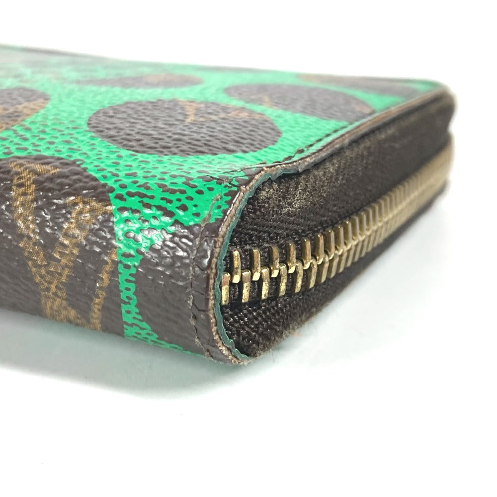 LOUIS VUITTON Long Wallet Purse M60451 Monogram canvas green Monogram Pumpkin Dot Yayoi Kusama Zippy wallet
