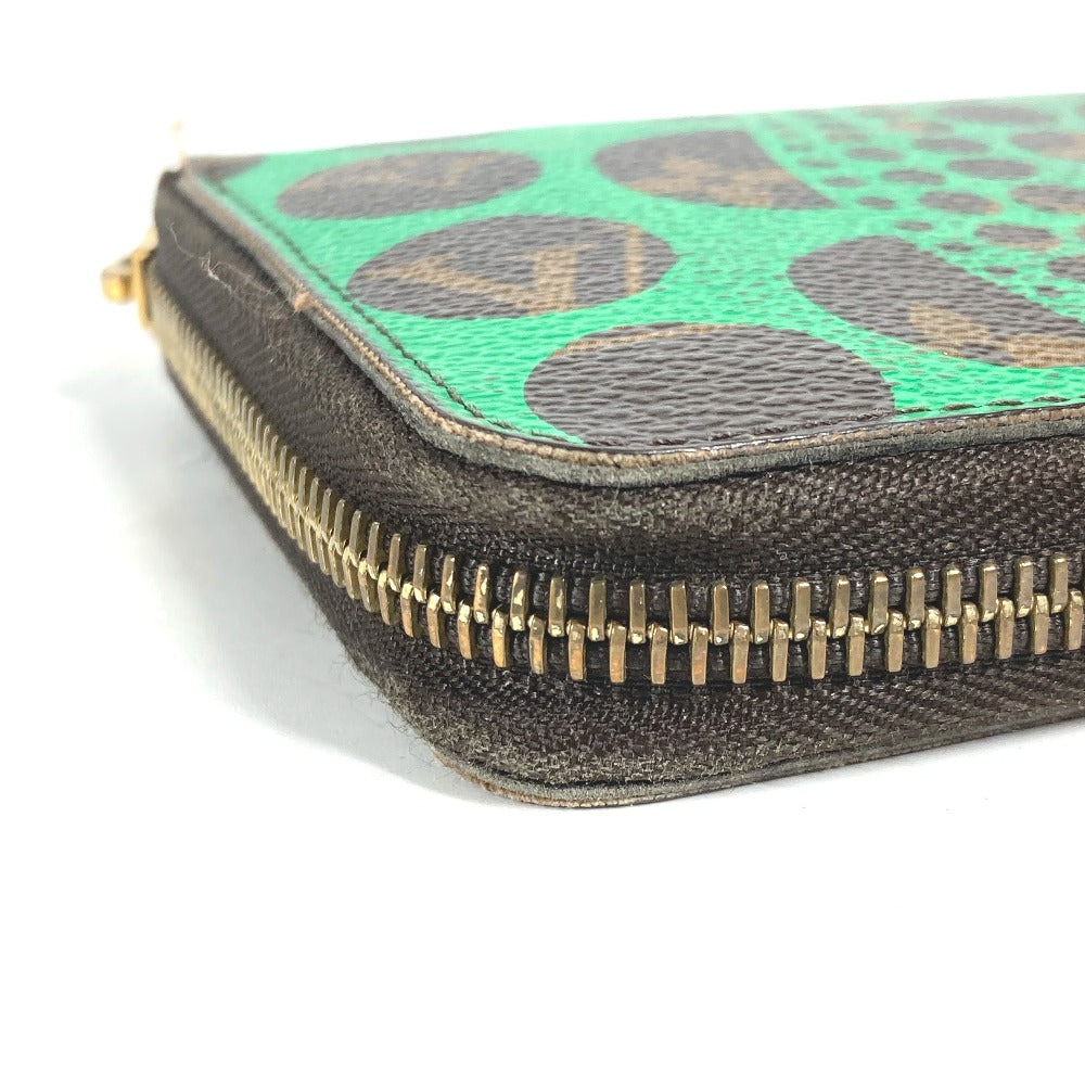 LOUIS VUITTON Long Wallet Purse M60451 Monogram canvas green Monogram Pumpkin Dot Yayoi Kusama Zippy wallet