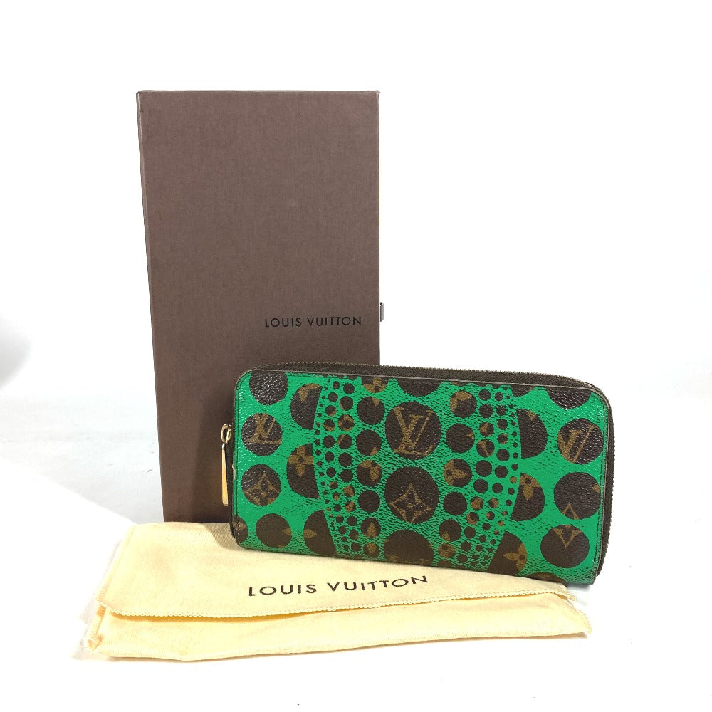 LOUIS VUITTON Long Wallet Purse M60451 Monogram canvas green Monogram Pumpkin Dot Yayoi Kusama Zippy wallet