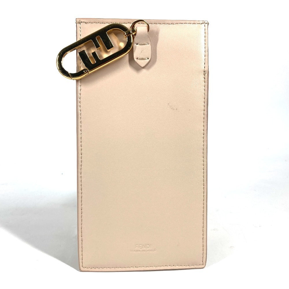 FENDI Pouch 7AS047 Fur, Leather beige Smartphone case phone pouch