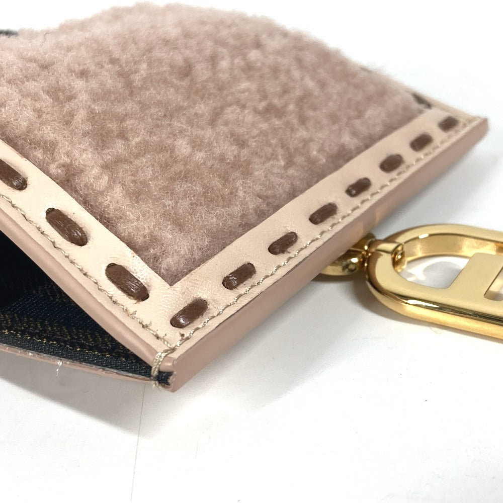 FENDI Pouch 7AS047 Fur, Leather beige Smartphone case phone pouch