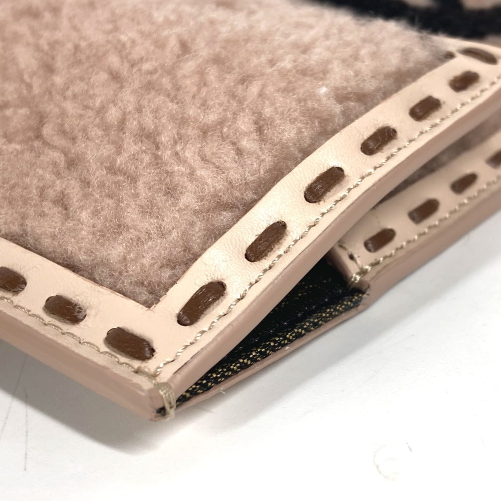 FENDI Pouch 7AS047 Fur, Leather beige Smartphone case phone pouch