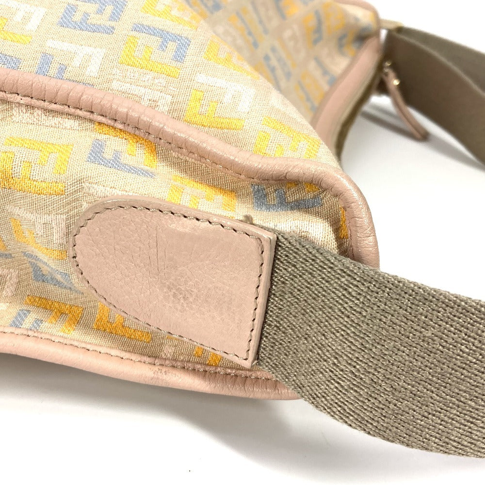 FENDI Shoulder Bag Leather / canvas multicolor Zucca logo