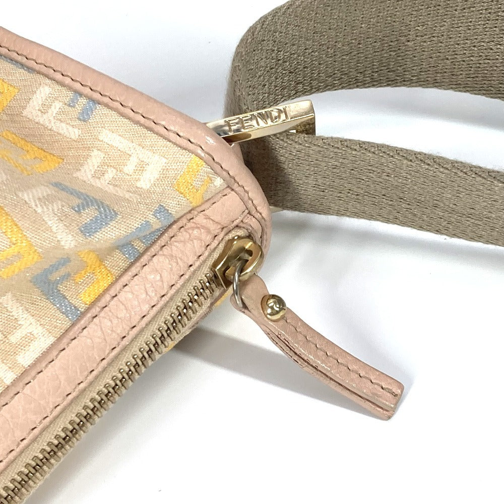 FENDI Shoulder Bag Leather / canvas multicolor Zucca logo