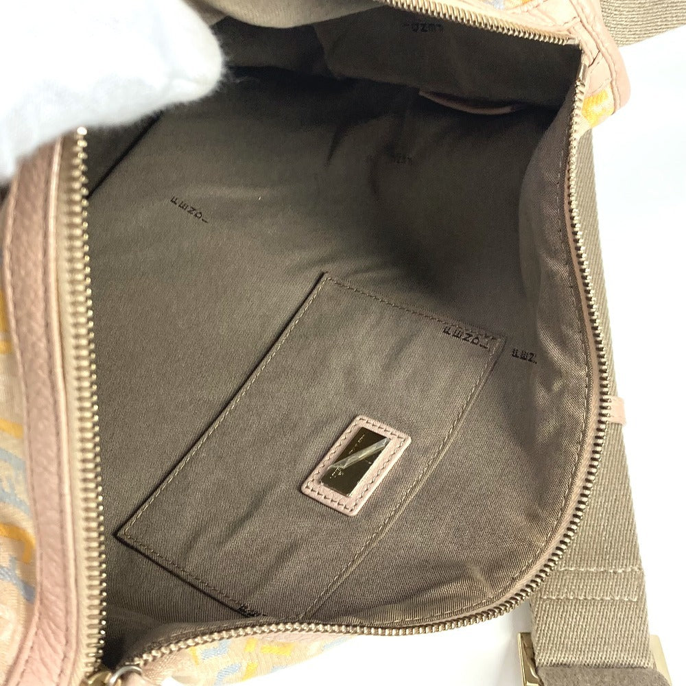 FENDI Shoulder Bag Leather / canvas multicolor Zucca logo