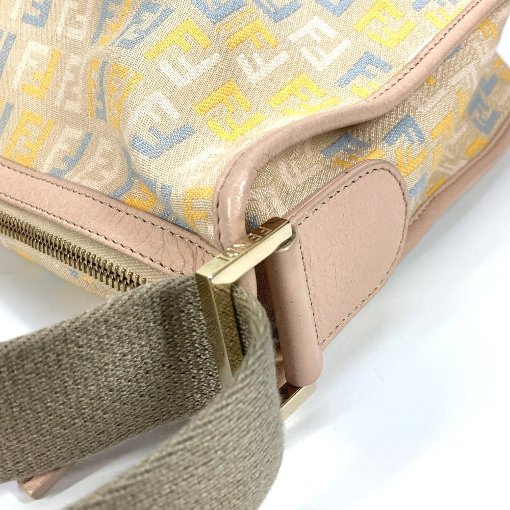 FENDI Shoulder Bag Leather / canvas multicolor Zucca logo