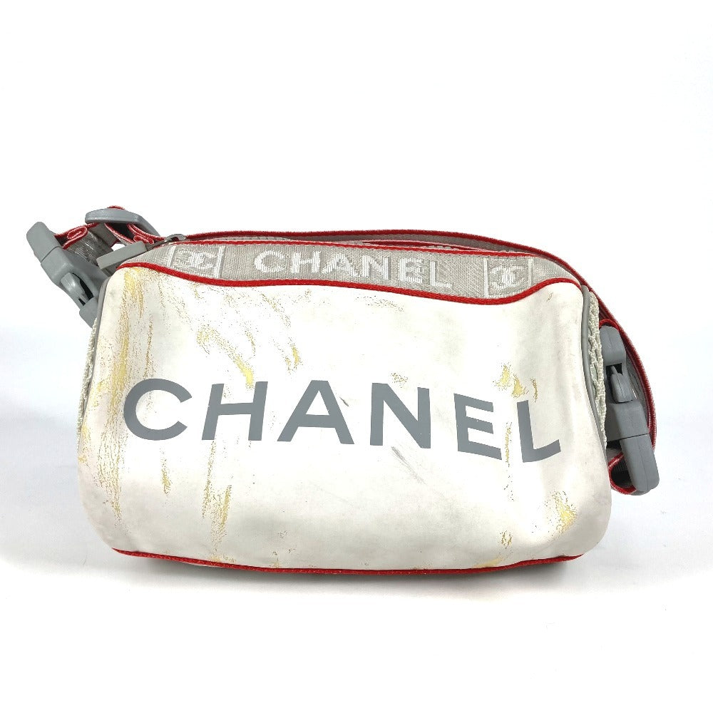 CHANEL Shoulder Bag Nylon white Sports logo mini