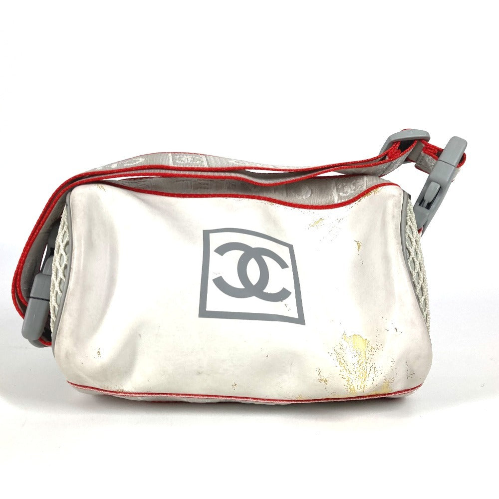 CHANEL Shoulder Bag Nylon white Sports logo mini