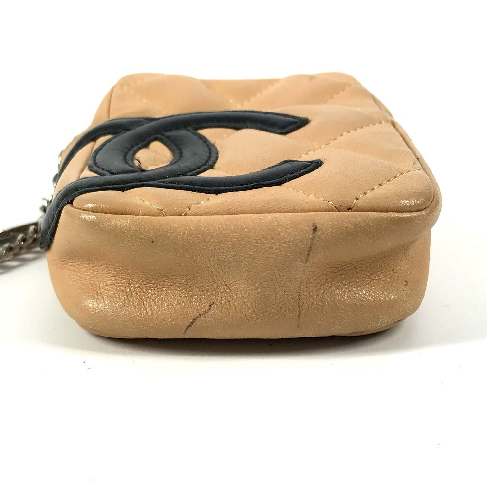 CHANEL Cigarette case A26732 leather beige Cambon line CC COCO Mark logo