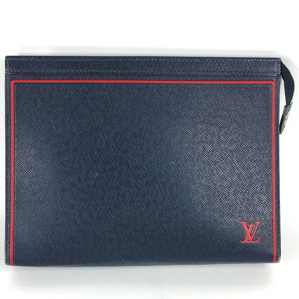 LOUIS VUITTON business bag Taiga Leather Navy Taiga Pochette Voyage