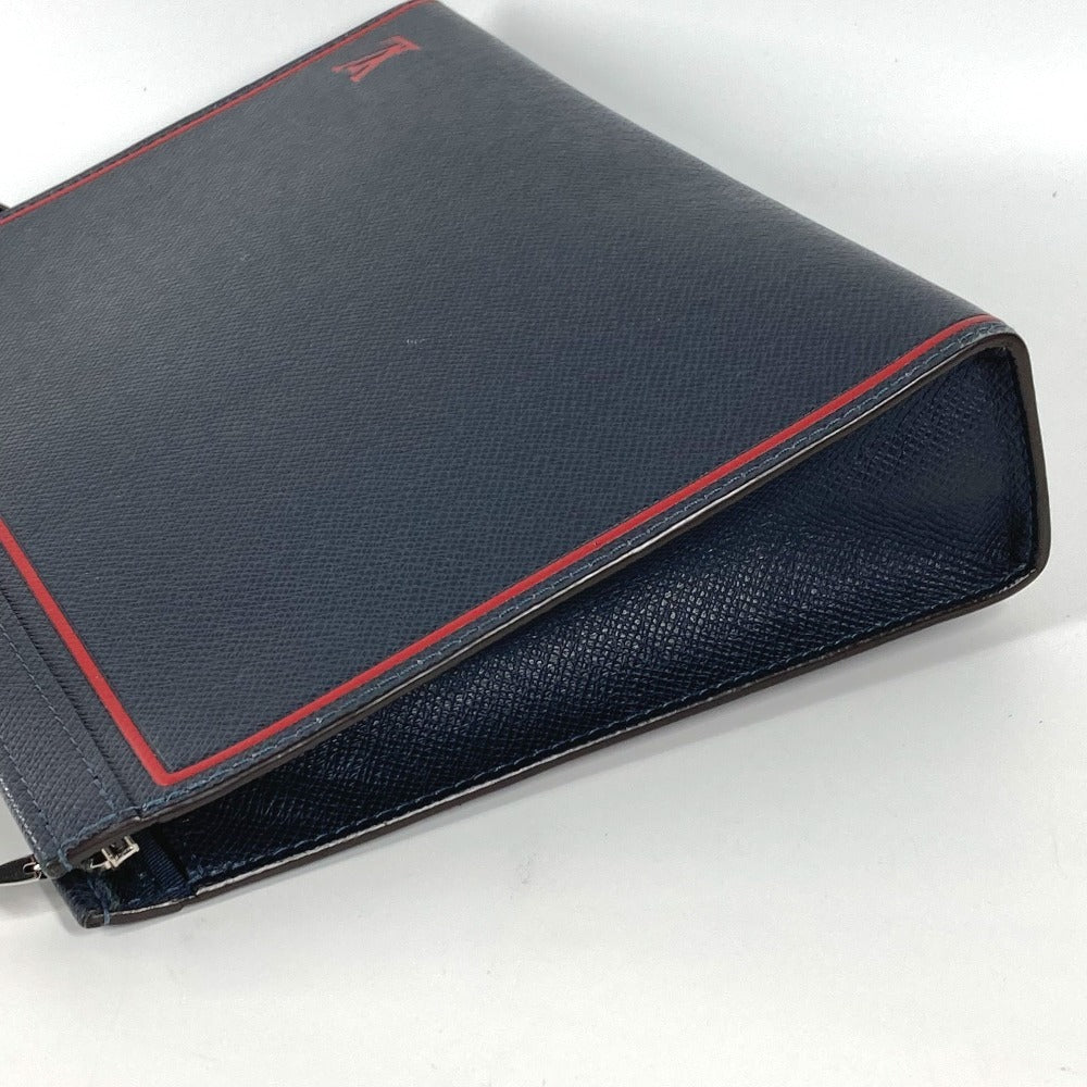 LOUIS VUITTON business bag Taiga Leather Navy Taiga Pochette Voyage