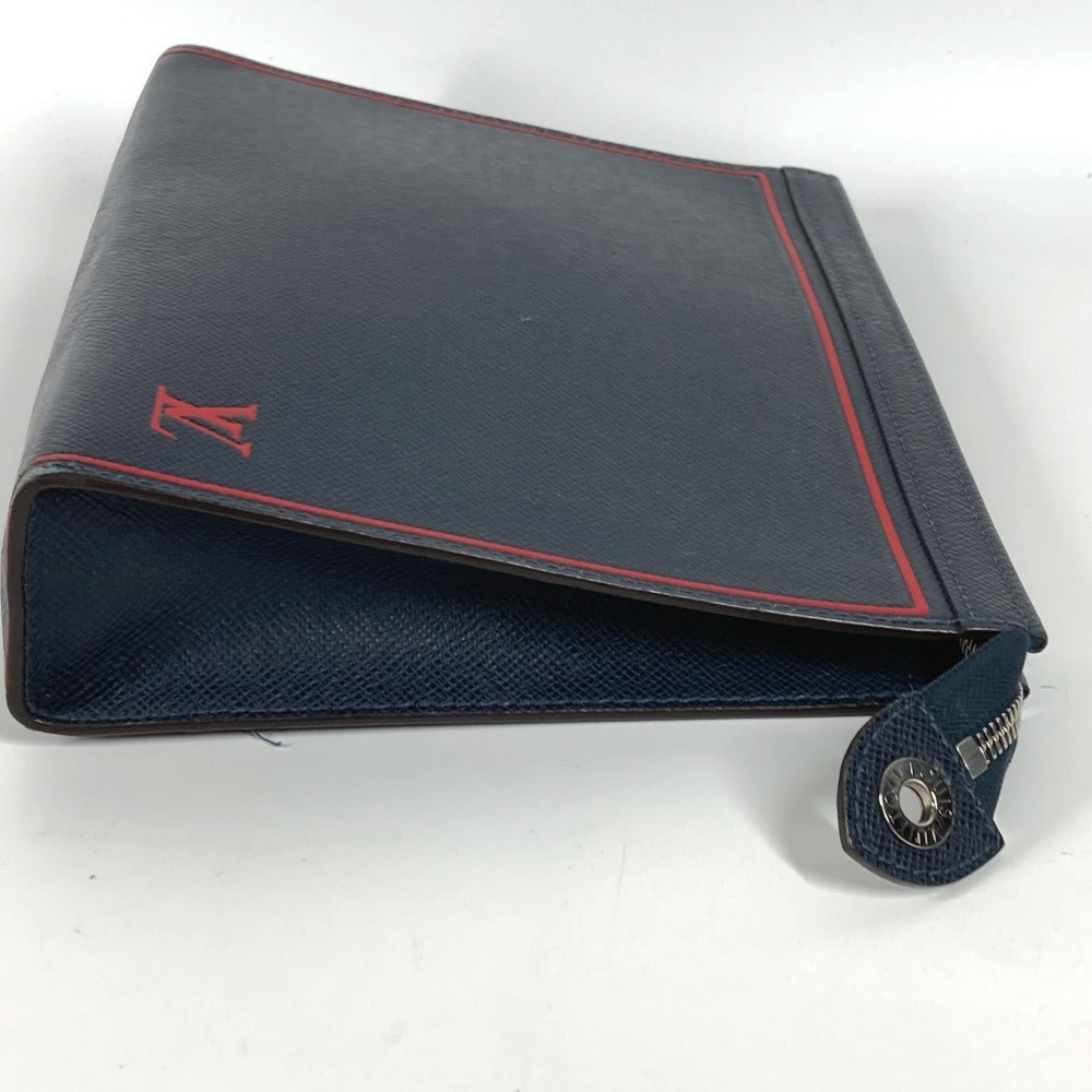 LOUIS VUITTON business bag Taiga Leather Navy Taiga Pochette Voyage