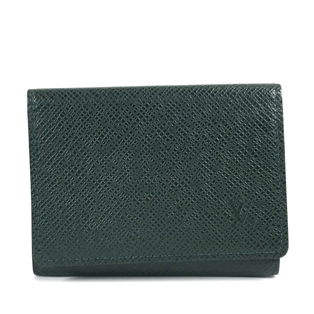 LOUIS VUITTON Card Case M3092P Taiga Leather green Taiga Anneveld Cult de Visit