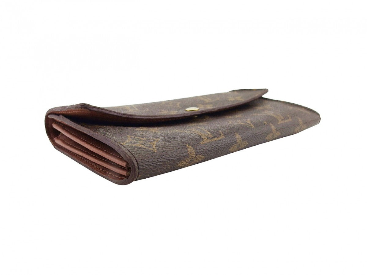 LOUIS VUITTON Long Wallet Purse Brown Pochette Porto Moné Credit