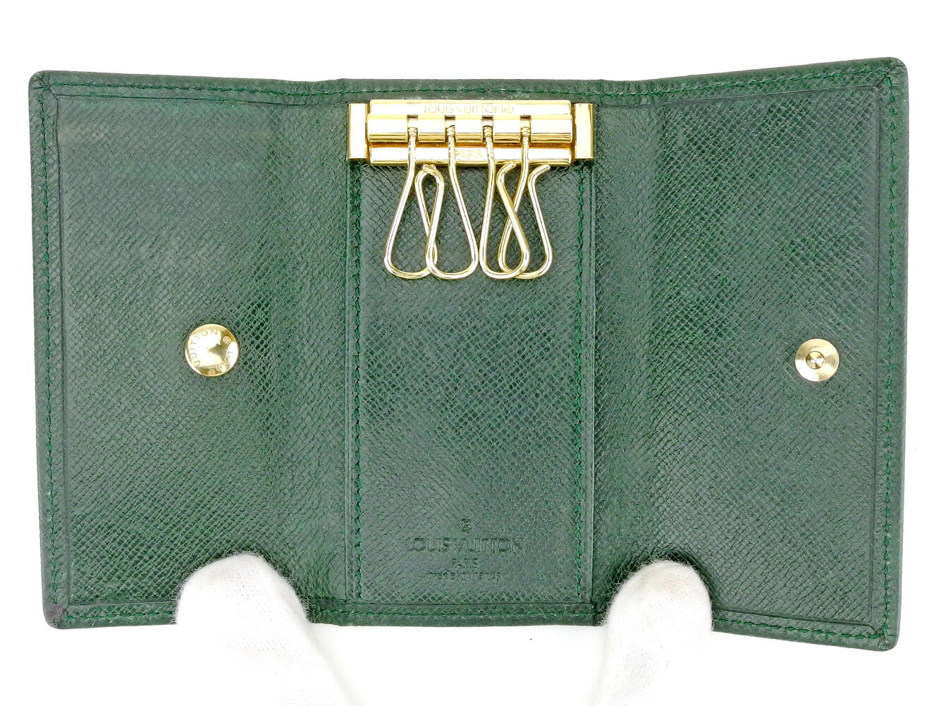 LOUIS VUITTON Key case Key holder M30524 Green gold Multicles4